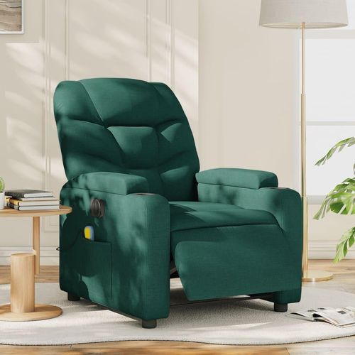 Massagesessel Fernsehsesel Elektrisch Dunkelgrün Stoff 3204590