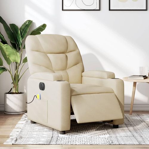 Massagesessel Fernsehsesel Elektrisch Creme Stoff 3204593