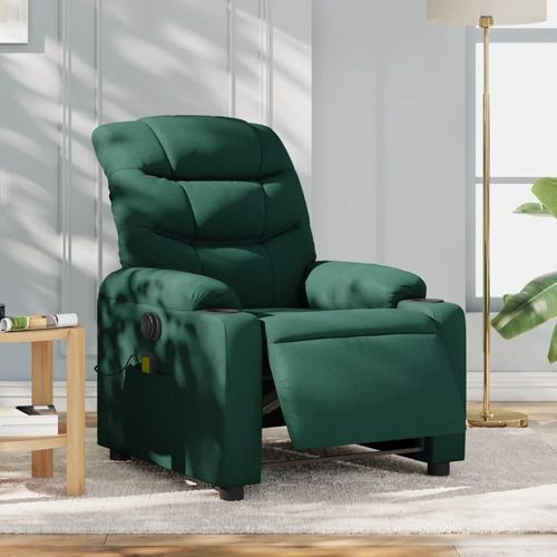 Massagesessel Fernsehsesel Elektrisch Dunkelgrün Stoff 3206642