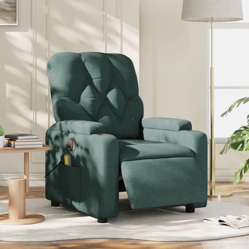 Massagesessel Fernsehsesel Elektrisch Dunkelgrün Stoff 3204704