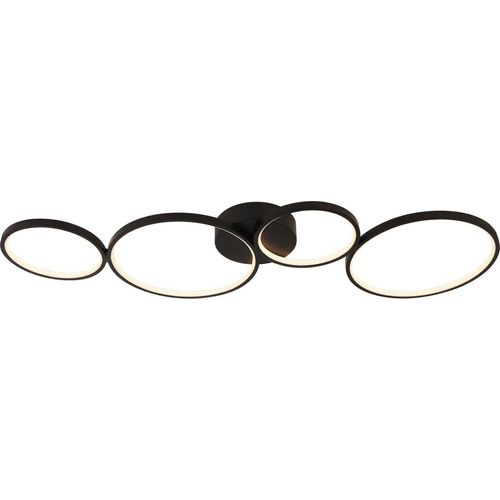 LED Deckenleuchte Dimmer Metall Aluminium Schwarz Weiß länglich warmweißes Licht 3000 K 1744 lm Modern