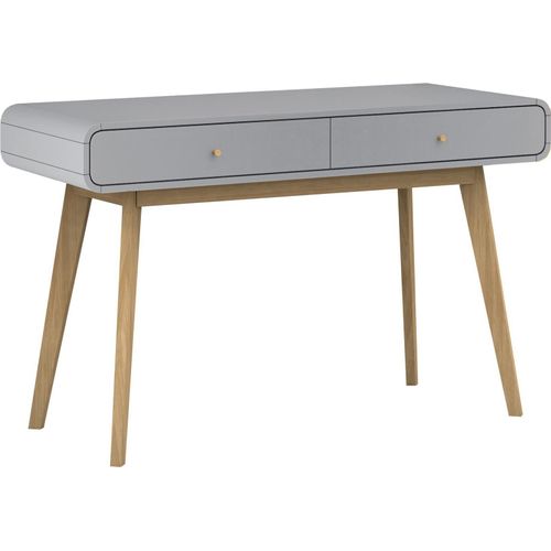 Schreibtisch ></noscript>Janne< 2 Schubladen, in Grau - 120x79x50cm (BxHxT)