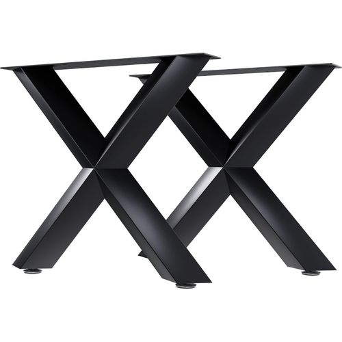 CLP Tischbeine Stanton aus Vierkantprofilen,schwarz 80x14x72 cm