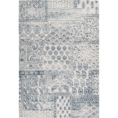 Teppich ></noscript>Yoga< in Dunkelblau / Elfenbein, 100% Polyester - 290x200cm (LxB)