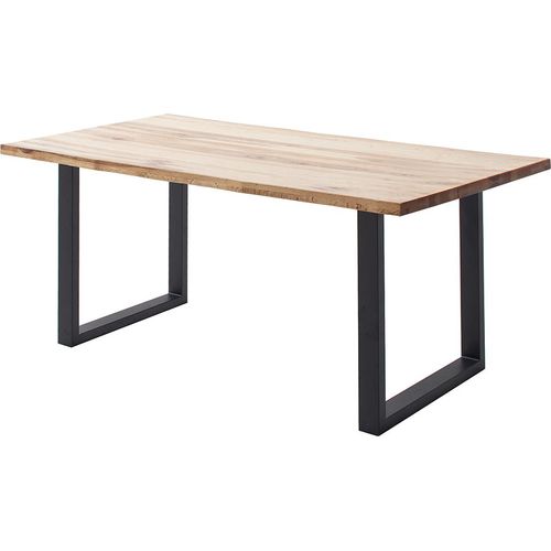 Esstisch 160x90 cm mit Baumkante, U-Gestell, Eiche massiv geölt, PARACATU-06