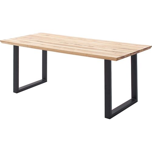 Esstisch 180x90 cm mit Schweizer Kante, U-Gestell, Eiche massiv geölt, PARACATU-06