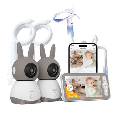 2K-Babyphone mit 2 Kameras PTZ 355°, 5