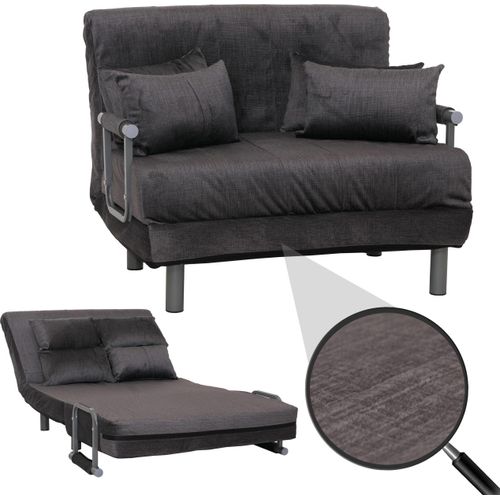 Schlafsessel HWC-K29, Klappsessel Schlafsofa Gästebett, Liegefläche 190x100cm, Stoff Chenille (370g/m²) dunkelgrau