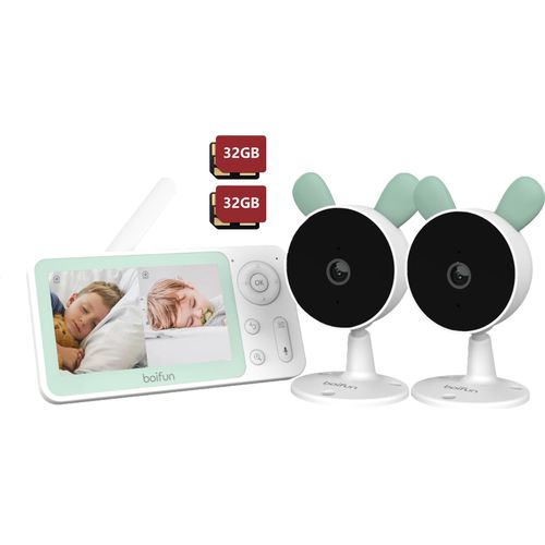 Babyphone mit 2 Kameras, Bewegungs/Geräuscherkennung, 1080P baby monitor mit 4,3