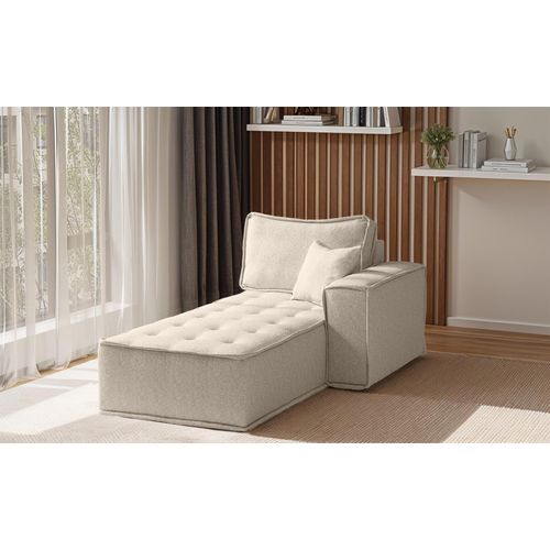 Ottomane Modul SANDE Stoff Raven Creme Seite Rechts