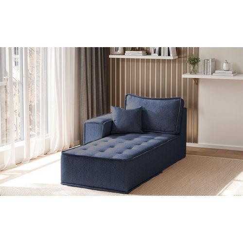 Ottomane Modul SANDE Stoff Raven Blau Seite Links