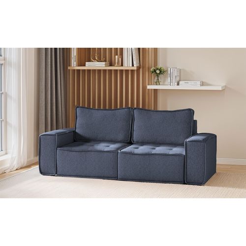 Sofa Modulsofa 2-teilig SANDE 2-Sitzer Stoff Raven Blau