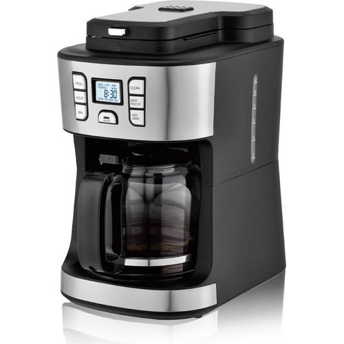Kaffeemaschine mit Timer, Filtermaschine, Edelstahl, 18 Tassen, 2 L Wasserkocher, 950 W, Warmhaltefunktion, Zeitschaltuhr, Antitropf, LED, Schwarz