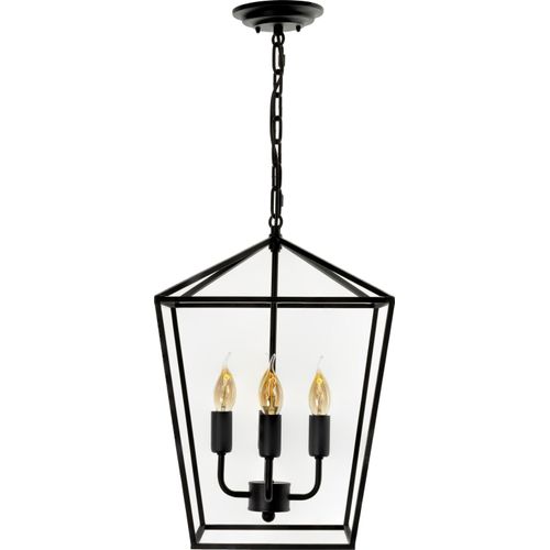 Lampe Crafdeco - Schwarz Modernes Design Industrial Loft Leuchter Elegante Pendelleuchte für Wohnzimmer Esszimmerlampe Büro Stilvolles Hängeleuchte
