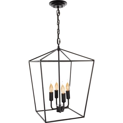 Lampe Crafdeco - Schwarz Modernes Design Industrial Loft Leuchter Elegante Pendelleuchte für Wohnzimmer Esszimmerlampe Büro Stilvolles Hängeleuchte
