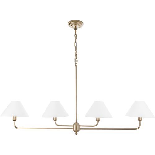 Lampe Crafdeco - Gold Modernes Design Breiter Weißer Lampenschirm Elegante Pendelleuchte fur Wohnzimmer Esszimmerlampe Büro Stilvolles Hängeleuchte
