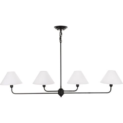 Lampe Crafdeco - Schwarz Modernes Design Weißer Breiter Lampenschirm Elegante Pendelleuchte für Wohnzimmer Esszimmerlampe Büro Stilvolles Hängeleuchte
