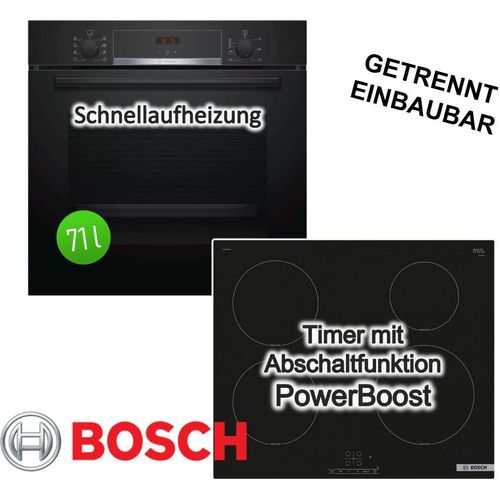 Herdset Bosch Backofen HBA553BA0 EcoClean mit Induktionskochfeld PUE63RBB5E Booster autark 60cm