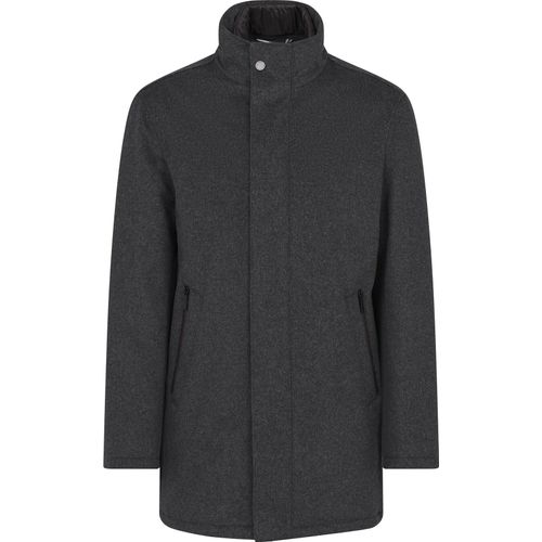 Bugatti Winterjacke anthrazit Wolle einfarbig