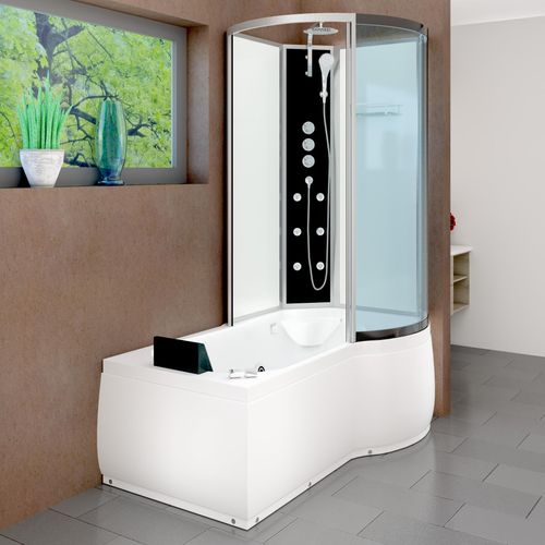 Kombination Whirlpool Dusche K50-L02-WP-EC Duschkabine Wanne 170x100