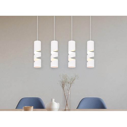 LED Balkenpendelleuchte 4-flammig Küchenlampe hängend über Kochinsel Weiß B:80cm