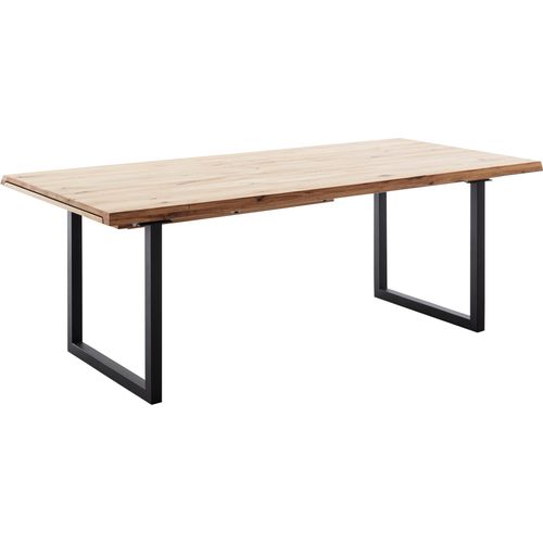 Esstisch Brogar C 13 Eiche Bianco massiv Varianten U-Gestell Anthrazit, Größe:220(320) x 100 cm