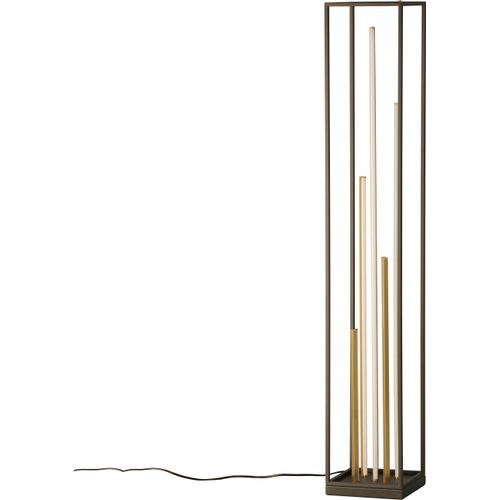 FISCHER & HONSEL LED-Stehleuchte Grid Leuchte schwarz gold Metall CCT dimmbar