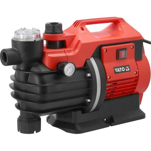 YATO Gartenpumpe 1300W Wasserpumpe Hauswasserwerk 5000l/h – Druckpumpe mit Manometer & Vorfilter – 5,3 bar, 53m Förderhöhe – IPX4 – für Garten, Brunnen, Regenwassertank, Camping
