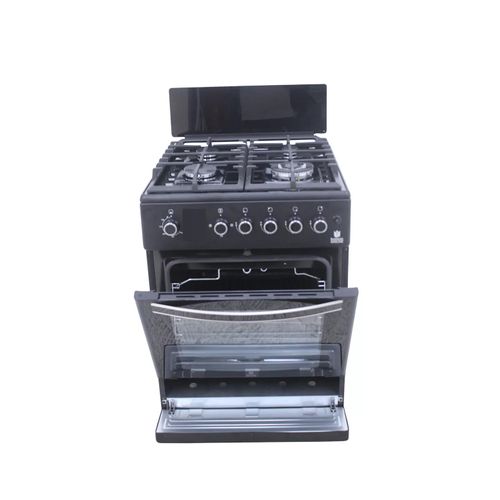 Gasline Gas Standherd 60cm mit Gasbackofen SHGG6060KGGB, Grill, Umluft, WOK, Schwarz, Erdgas, LPG