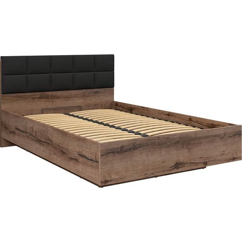 Kassel B1 Bett 140x200 mit Lattenrost und Stauraum Eiche Monastery