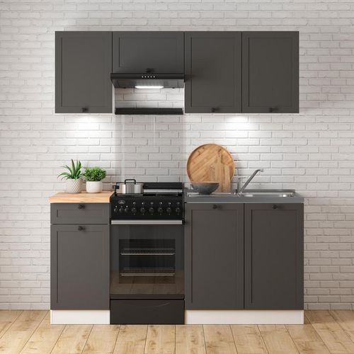 Küchenzeile Junona Line 170 cm mit Arbeitsplatte in Grafit