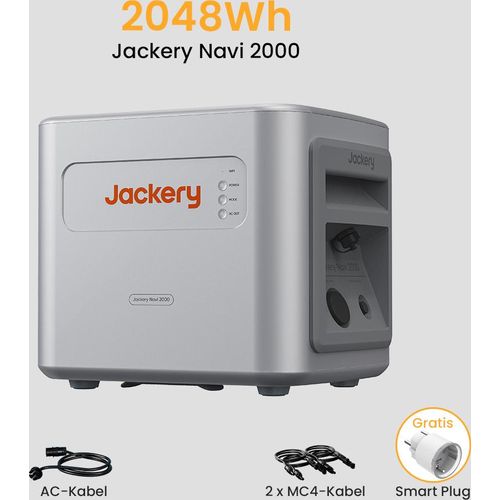Balkonkraftwerk Speicher 2048Wh, Jackery Navi 2000 Speicher mit integriertem Wechselrichter für Balkonkraftwerk