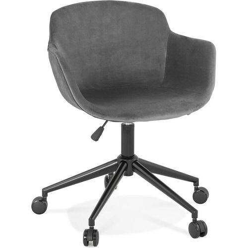 Ergonomischer Bürostuhl | Konferenz & Besucherstuhl mit hoher Rückenlehne | Samt Drehstuhl für Office & Meeting | Modern Design | Anthrazit, 59x54cm | Pilano von Kadima Design