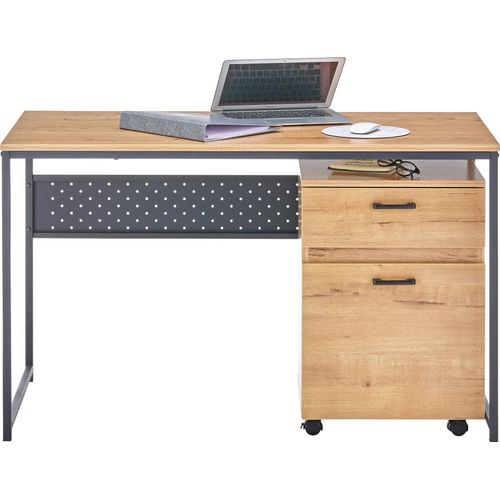 Schreibtisch Set Cornelius 5 Nachbildung Wildeiche 165x74x60 cm Büro