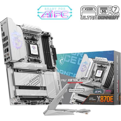 MSI MPG X870E EDGE TI WIFI - Motherboard - ATX - Socket AM5 - AMD X870E Chipsatz - USB4, USB-C 3.2 Gen 2x2, USB-C 3.2 Gen2, USB 3.2 Gen 2, USB 3.2 Gen 1 - 5 Gigabit Ethernet, Wi-Fi 7, Bluetooth - Onboard-Grafik (CPU erforderlich)
