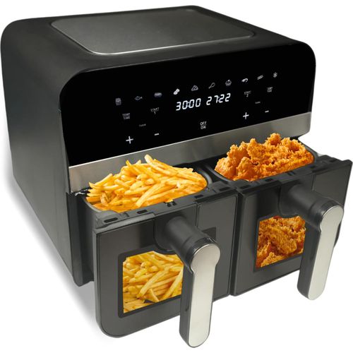 Comfy Nest CN-AFD45WB – Digitale Heißluftfritteuse mit Doppelkorb 2400 W – 9 l