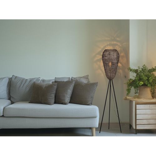 Orientalische Dreibein LED Stehlampe Metallgeflecht für Wohnzimmer Ecke, H 140cm