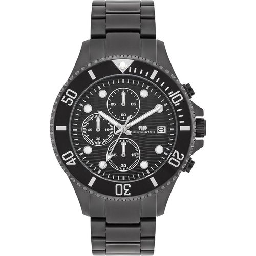 Herren Chronograph schwarz Edelstahl schwarz