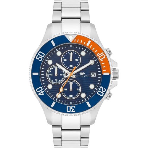 Herren Chronograph silber Edelstahl silber
