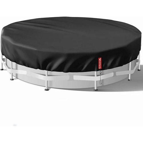 Poolabdeckung 420D Oxford-Stoff Uv-Schutz Schwarz 660CM