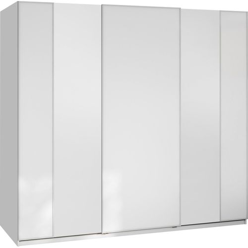 MIRJAN24 Kleiderschrank Maxi 3D 2000 MX06, Schiebetürenschrank, Frontspiegel 3 mm, Gedämpftem Schließsystem (Farbe: Weiß, ohne Beleuchtung)