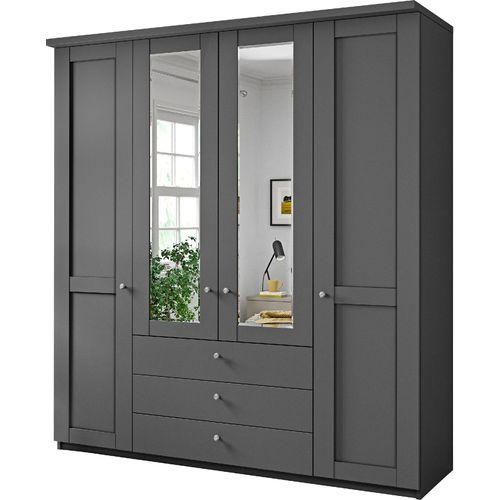 Kleiderschrank SANSIBAR AALBORG BHT 200x216x58 cm grau Drehtürenschrank