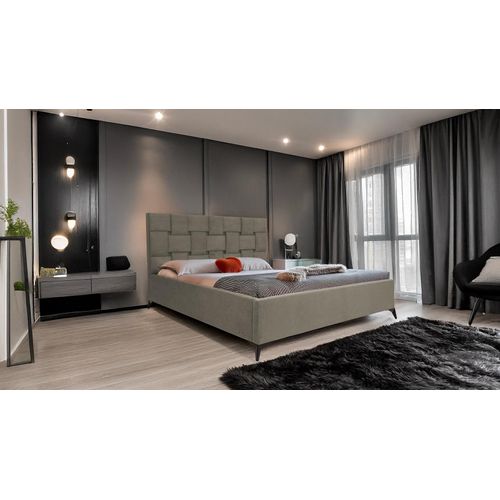 4ALLHOME Polsterbett Laos 140x200cm Bett mit Lattenrost und Metallrahmen Velo 623 Cappuccino