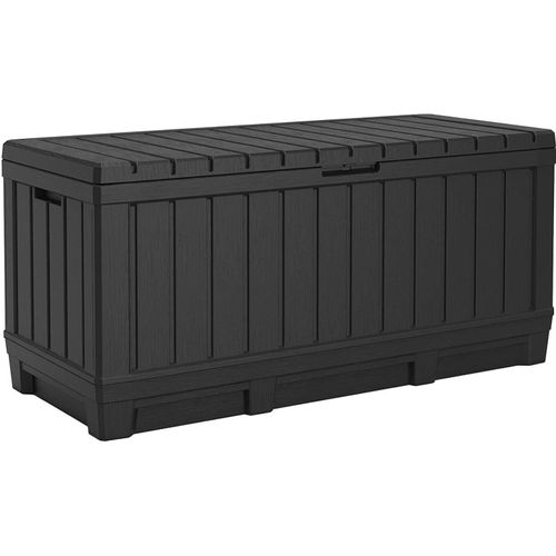Koll Living Gartenbox, 350 Liter Stauraum, anthrazit - kompakte Aufbewahrungsbox mit viel Platz für Sitzauflagen, Gartengeräte oder Kinderspielzeug - hält den Inhalt trocken & gut belüftet