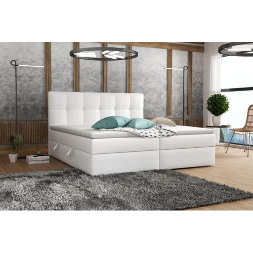 Boxspringbett Schlafzimmerbett ARTURO 160x200cm Kunstleder Soft Weiß