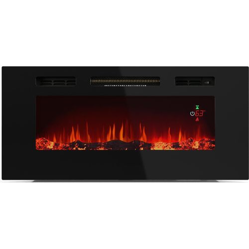 Klarstein Galeras Smart Elektrokamin - 1800 W Heizleistung, Realistische LED-Flammen, App & Fernbedienung, Einstellbare Farben & Helligkeit, Überhitzungsschutz, Wandkamin Elektrisch