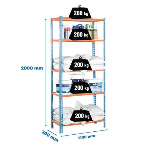 MADERCLICK SUPERPLUS 5/300 BLAU/LARANJA/MADEIRA metallisches Prateleira