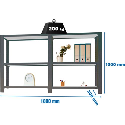 Paket mit Metallregalen ohne Parafuses PACK OFFICLICK 3/300 METAL I+A ANTRACITE/GALVA