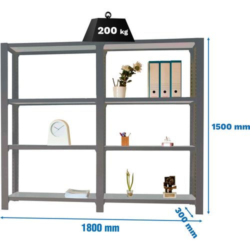 Paket mit Metallregalen ohne Parafuses PACK OFFICLICK 4/300 METAL I+A ANTRACITE/GALVA