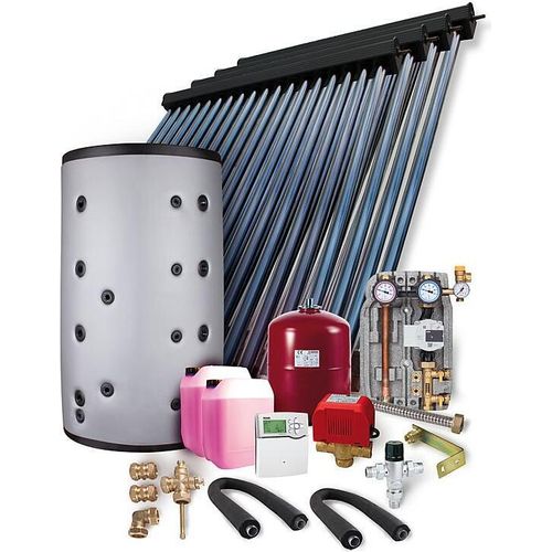 Solaranlage Paket HP30 19,56m² Vakuumröhrenkollektor Frischwasserspeicher 1000l